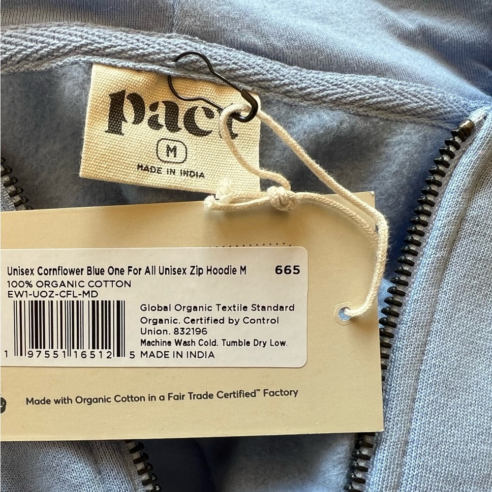 Pact Women's Light Blue Zip-Up Hoodie - Picture 9 of 9